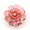 Cubrebotón Flor Camelia Esmaltada Rosa