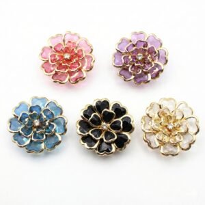 Cubrebotón Flor Camelia Esmaltada