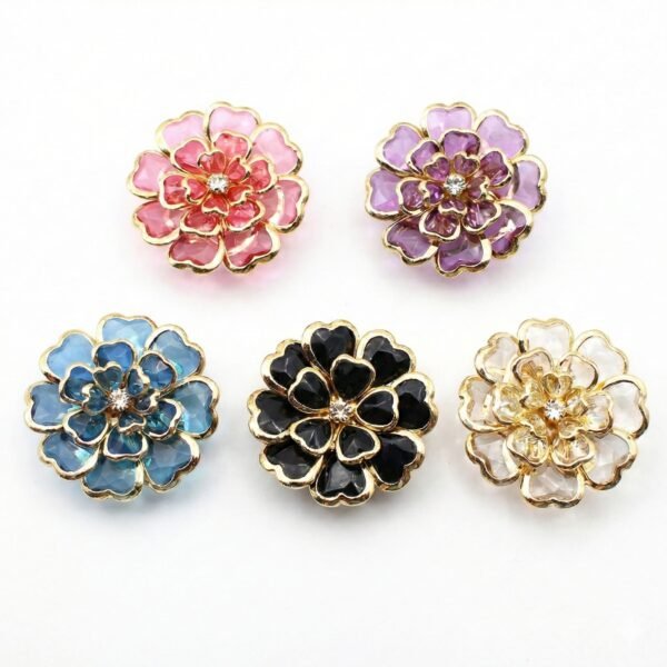 Cubrebotón Flor Camelia Esmaltada