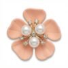 Cubrebotón Flor Rosa Nacar con Strass