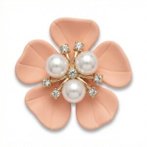 Cubrebotón Flor Rosa Nacar con Strass
