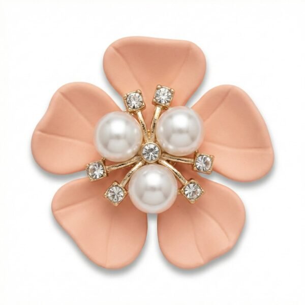 Cubrebotón Flor Rosa Nacar con Strass