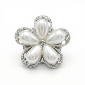 Cubrebotón Flor Perla & Strass