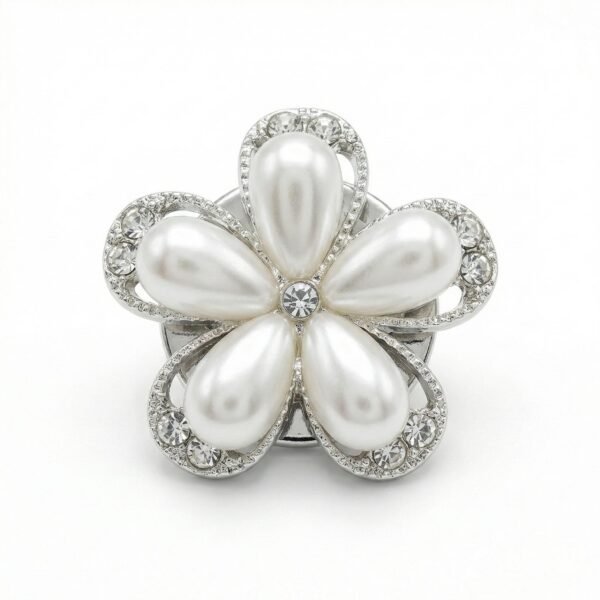 Cubrebotón Flor Perla & Strass