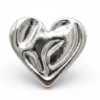 Cubrebotón Corazón Plateado
