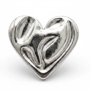 Cubrebotón Corazón Plateado