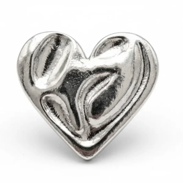 Cubrebotón Corazón Plateado