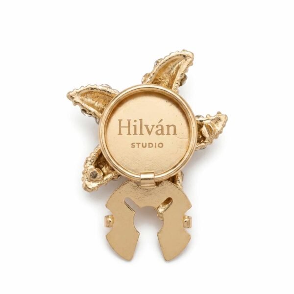 Cubrebotón Estrella de Mar Dorada con Strass-Dorso